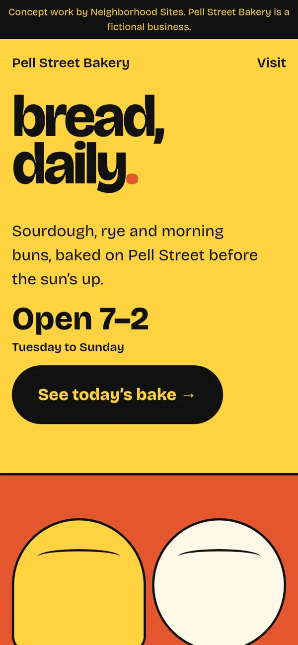 Pell Street Bakery concept on a phone.